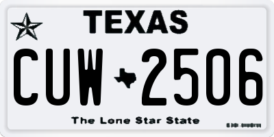 TX license plate CUW2506