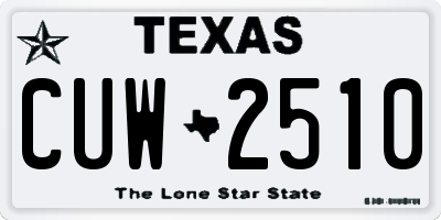TX license plate CUW2510
