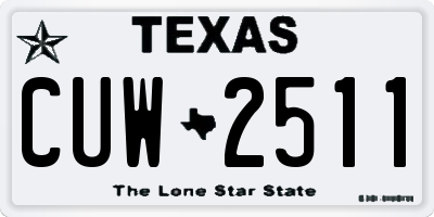 TX license plate CUW2511