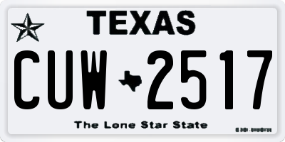 TX license plate CUW2517
