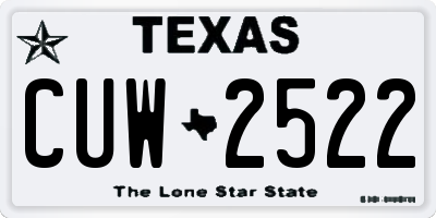 TX license plate CUW2522