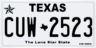 TX license plate CUW2523