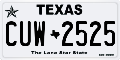 TX license plate CUW2525
