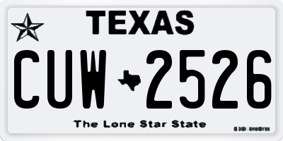 TX license plate CUW2526