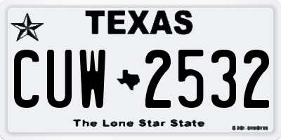 TX license plate CUW2532