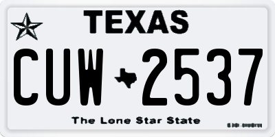 TX license plate CUW2537