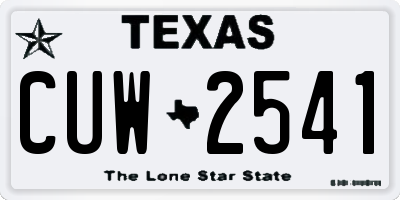 TX license plate CUW2541