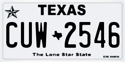 TX license plate CUW2546