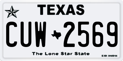 TX license plate CUW2569
