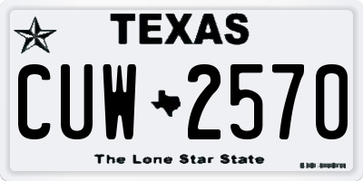 TX license plate CUW2570