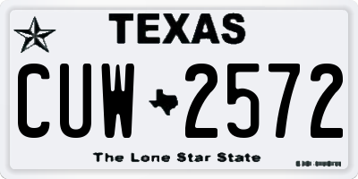 TX license plate CUW2572