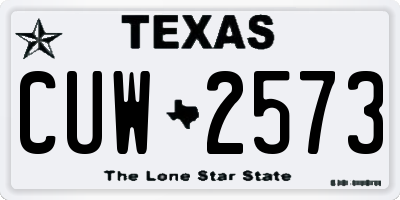 TX license plate CUW2573