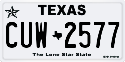 TX license plate CUW2577
