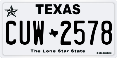 TX license plate CUW2578