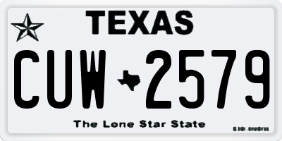 TX license plate CUW2579