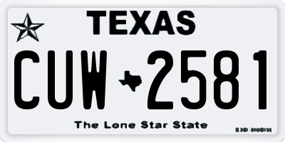 TX license plate CUW2581