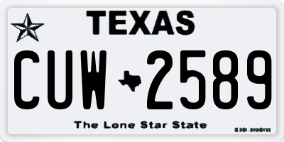TX license plate CUW2589