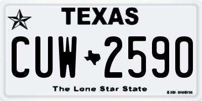 TX license plate CUW2590