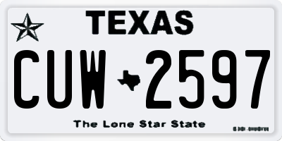 TX license plate CUW2597