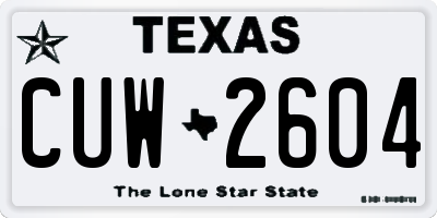 TX license plate CUW2604