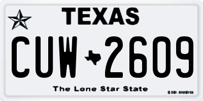 TX license plate CUW2609