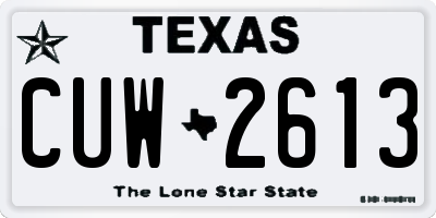 TX license plate CUW2613