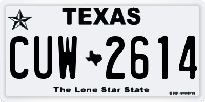TX license plate CUW2614