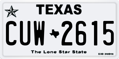 TX license plate CUW2615