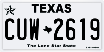 TX license plate CUW2619