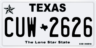 TX license plate CUW2626