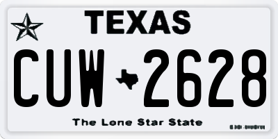 TX license plate CUW2628