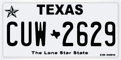 TX license plate CUW2629