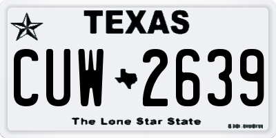 TX license plate CUW2639