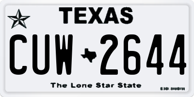 TX license plate CUW2644