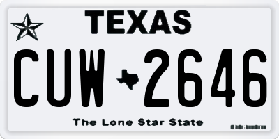 TX license plate CUW2646