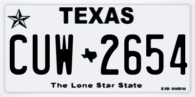 TX license plate CUW2654