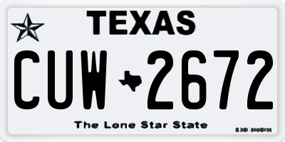 TX license plate CUW2672