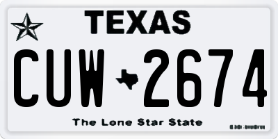 TX license plate CUW2674