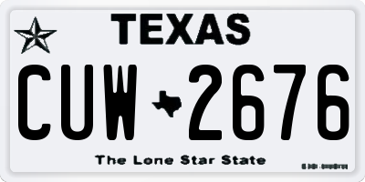 TX license plate CUW2676