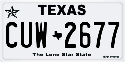 TX license plate CUW2677