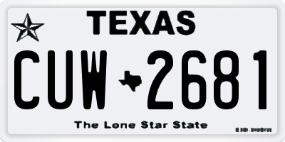 TX license plate CUW2681