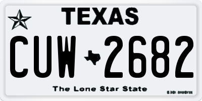 TX license plate CUW2682