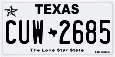 TX license plate CUW2685
