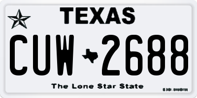 TX license plate CUW2688