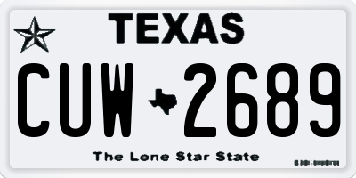 TX license plate CUW2689