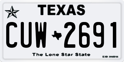 TX license plate CUW2691