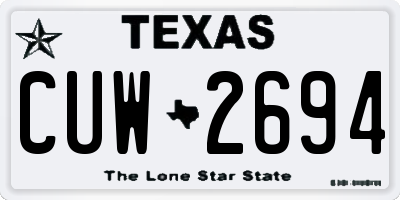 TX license plate CUW2694