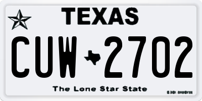 TX license plate CUW2702
