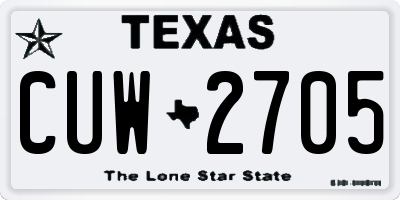 TX license plate CUW2705