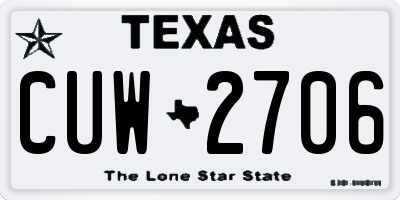 TX license plate CUW2706